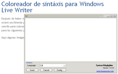 Ventana principal del Plugin